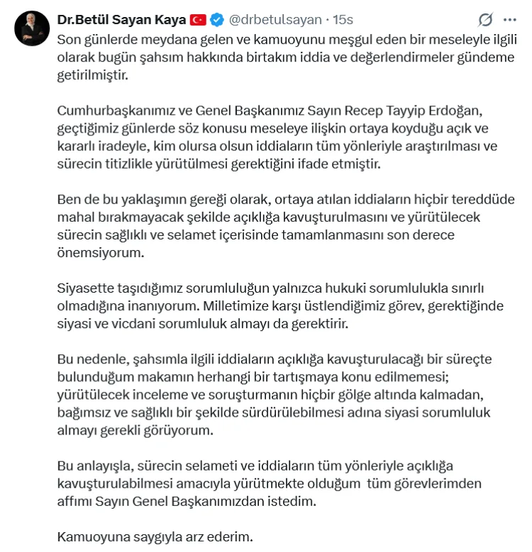Betül Sayan Kaya’dan Affını İstedi!