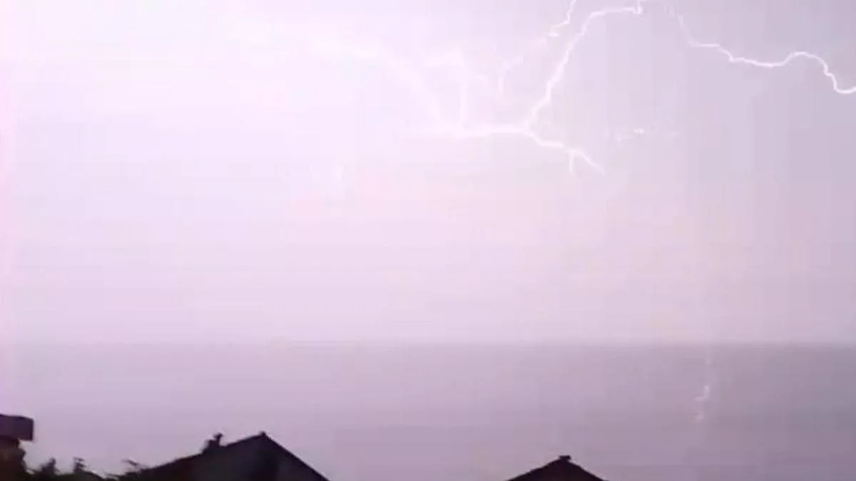 Bilecik’te Yıldırım Elektrik Direğine Düşünce Panik!