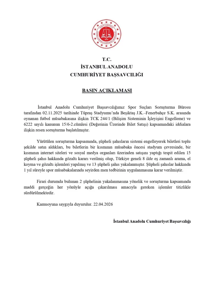 Bilet Skandalında 13 Gözaltı, 2 Firari!
