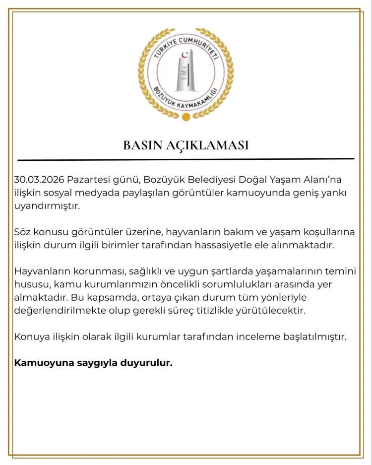 Bozüyük’te Hayvan Yaşam Alanında İnceleme Başlatıldı