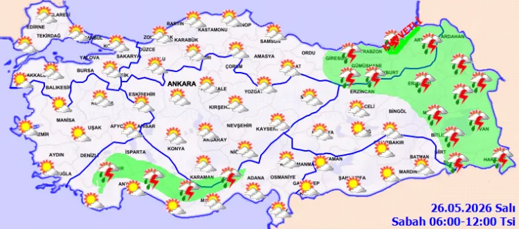 Bugün Hava: Parçalı Bulutlu ve Sağanak Yağışlar!