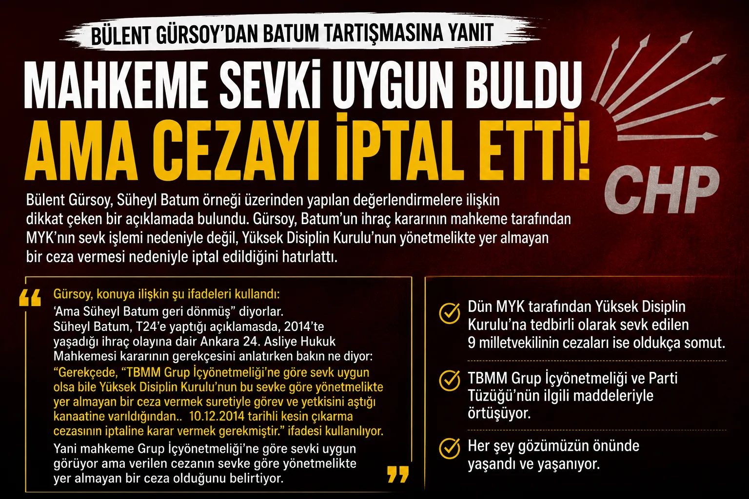 Bülent Gürsoy: Mahkeme Sevki Değil, Cezayı İptal Etti!