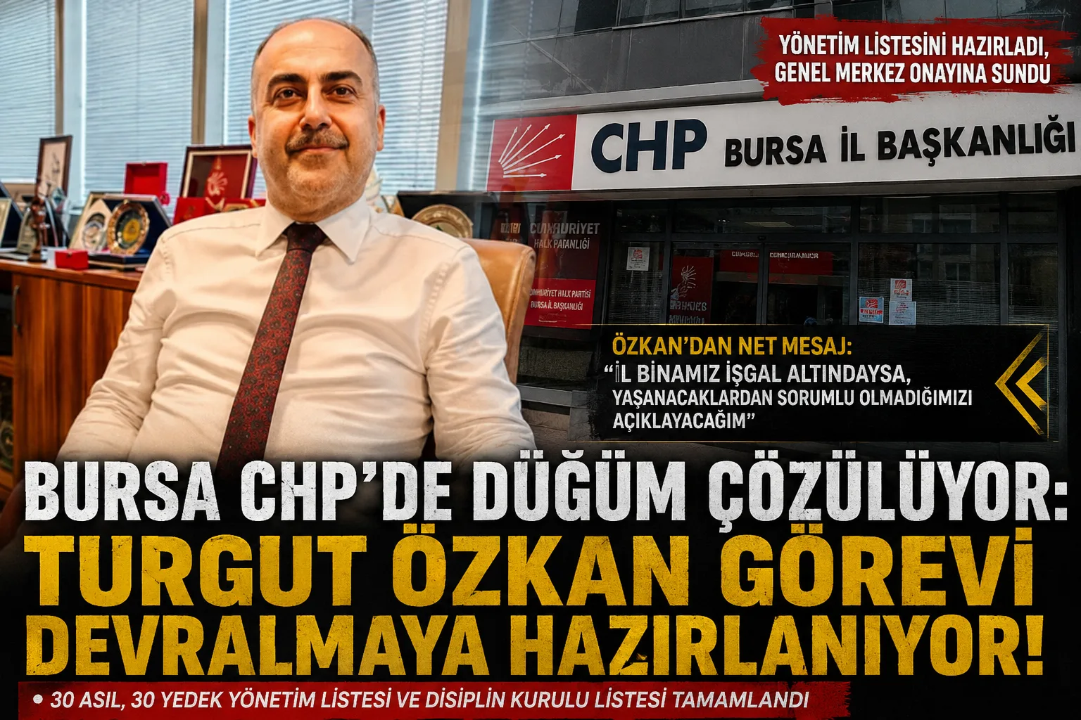 Bursa CHP’de düğüm çözülüyor: Turgut Özkan görevi devralmaya hazırlanıyor!