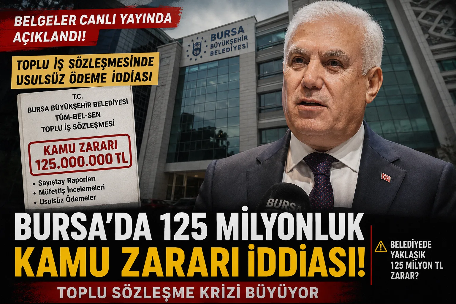 Bursa’da 125 Milyonluk Kamu Zararı İddiası! Belgeler Canlı Yayında Açıklandı