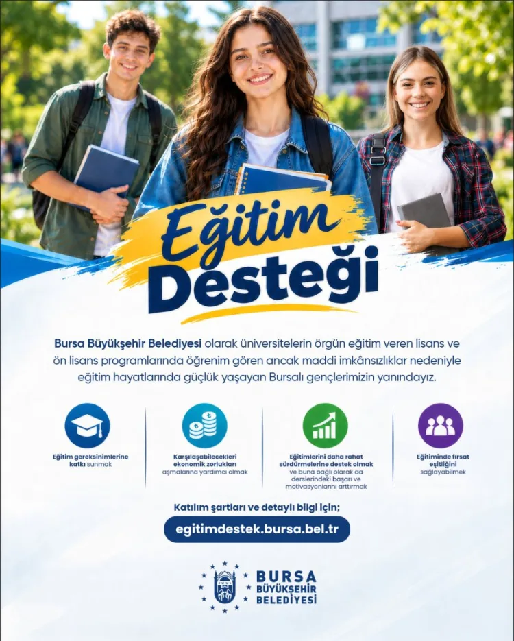 Bursa’da 2026 Eğitim Desteği Başvuruları Başladı!