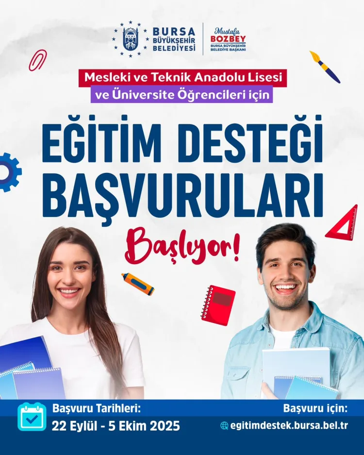 Bursa’da Eğitim Desteği Başvuruları Başlıyor!