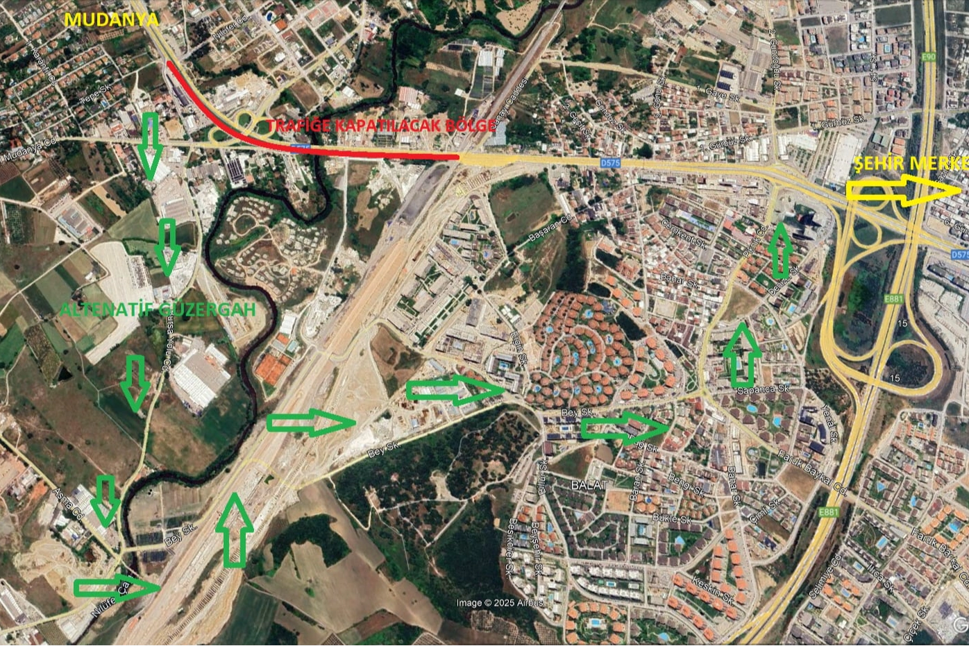 Bursa’da Geçit Köprüsü İçin 5 Gece Trafik Kapatılacak!