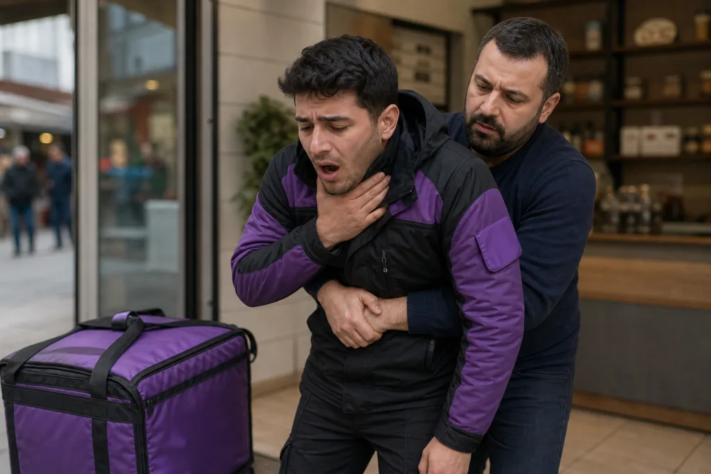 Bursa’da Kurye Sakızla Boğulma Tehlikesi Geçirdi