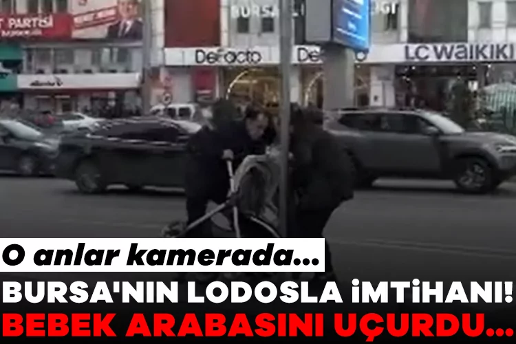 Bursa’da Lodos Bebek Arabasını Uçurdu!