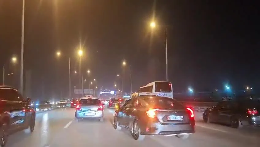 Bursa'da milli müsabaka sonrası yoğun trafik