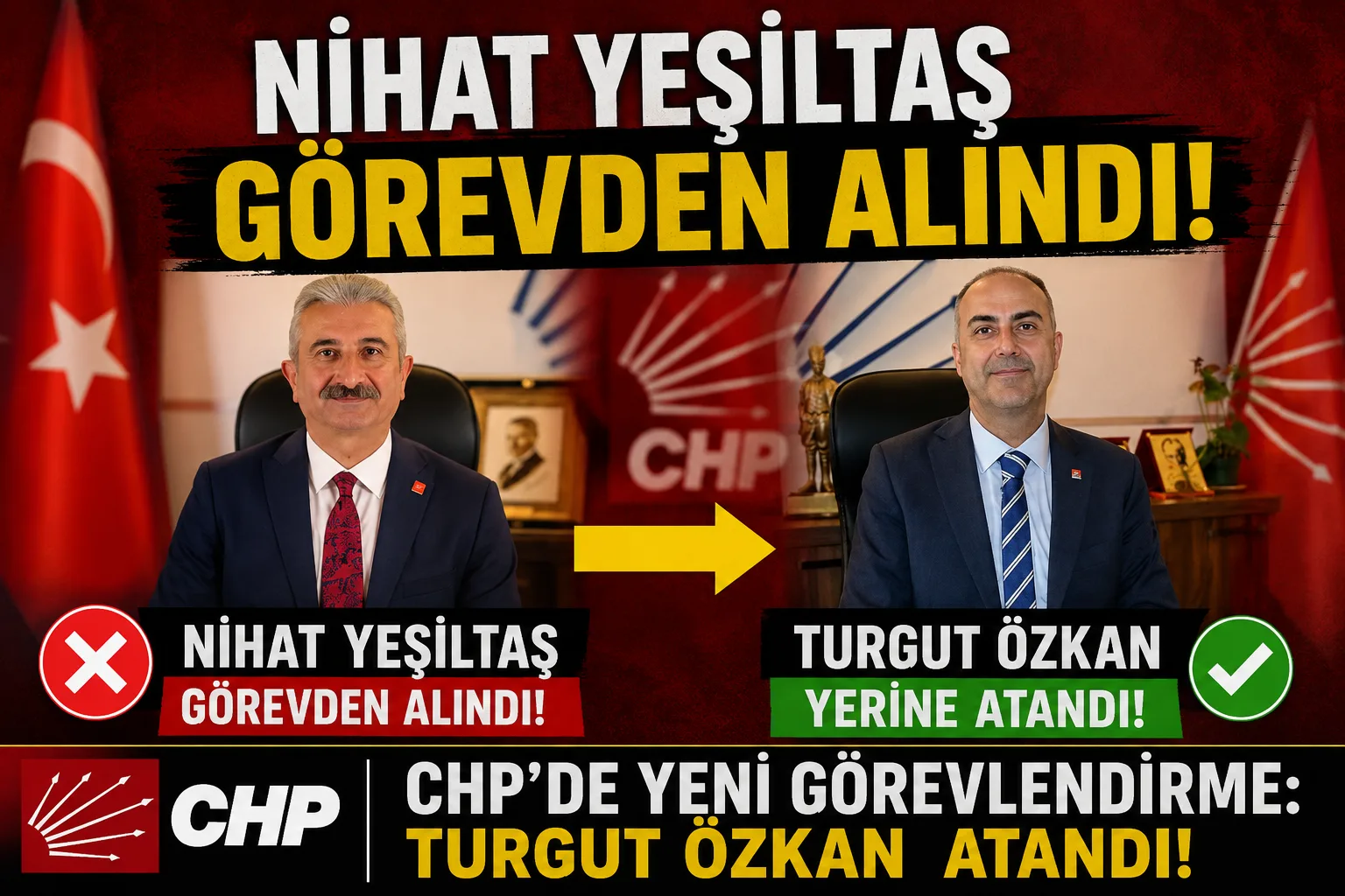 Bursa İl Başkanı Nihat Yeşiltaş görevden alındı! Yerine Turgut Özkan atandı!
