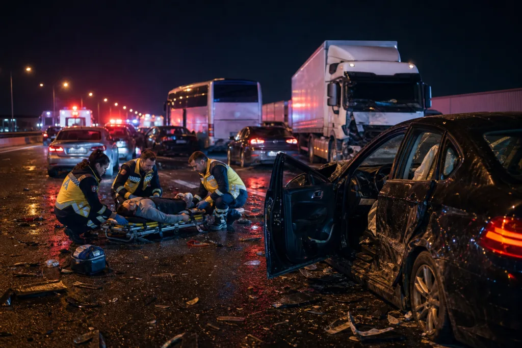 Bursa Otoyolunda Zincirleme Kaza: 11 Yaralı