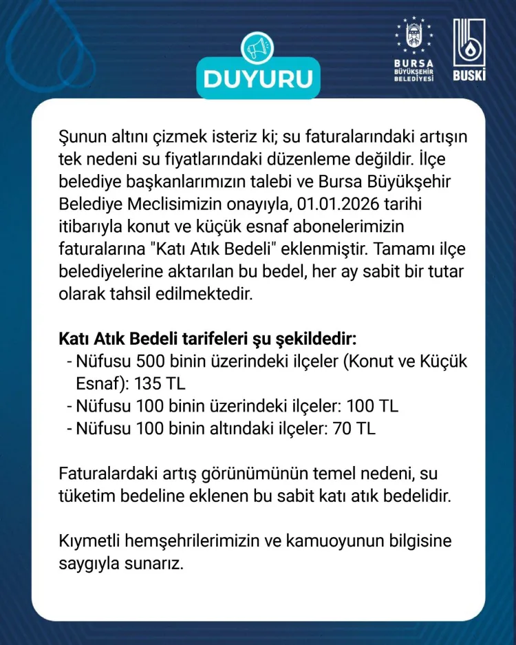 BUSKİ’den Su Faturalarındaki Artışa Açıklama!