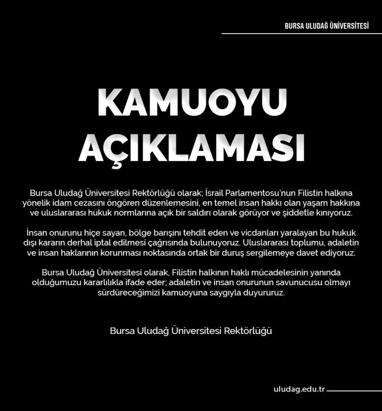 BUÜ, İsrail’in İdam Cezasına Sert Tepki Verdi