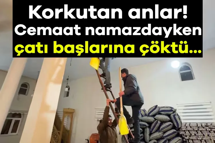 Cami Çatısı Kar Ağırlığıyla Çöktü!