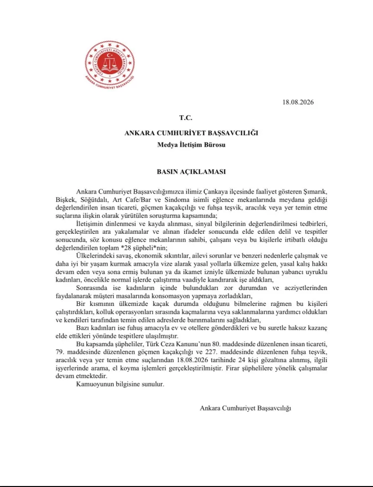 Çankaya’da Eğlence Mekanlarına Büyük Soruşturma!