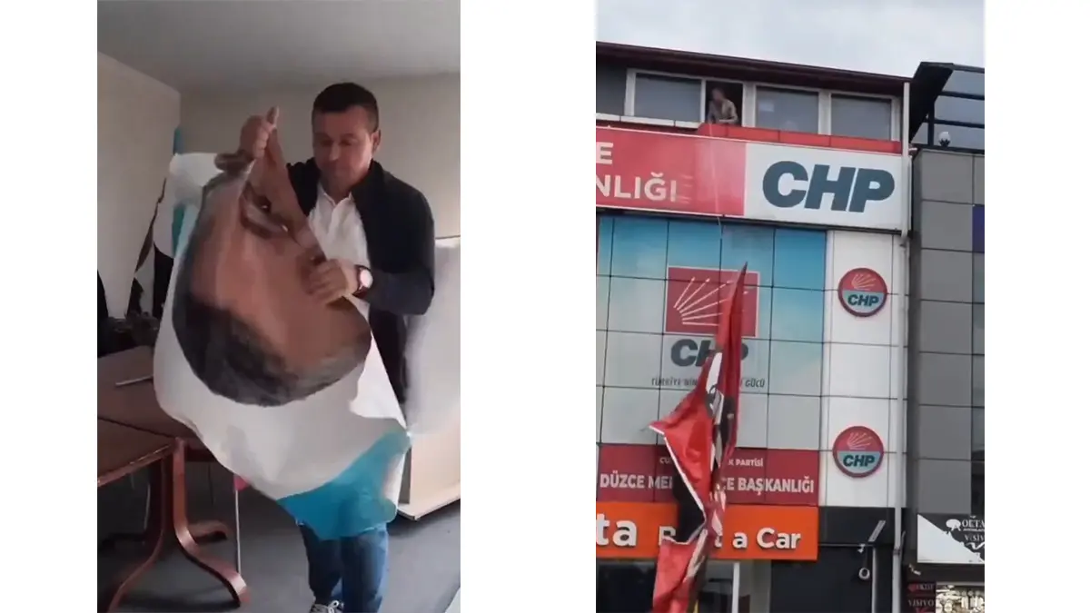 CHP Düzce’de görev değişimi hareketli başladı: Kapıyı kırdı, afişleri indirdi 2