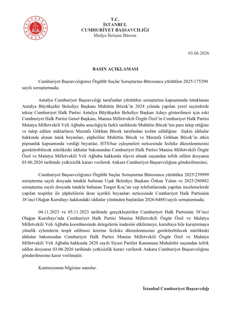 CHP’li Özgür Özel ve Veli Ağbaba’ya Soruşturma!