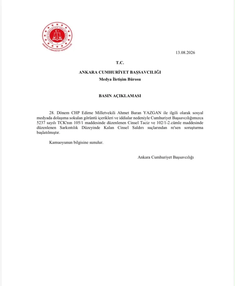 CHP’li Vekil Hakkında Cinsel Taciz Soruşturması