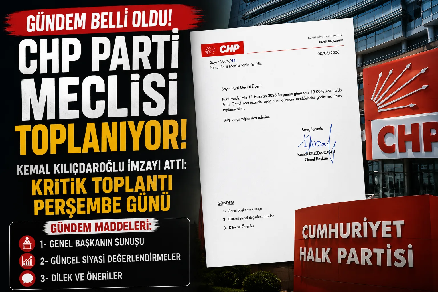 CHP Parti Meclisi Toplanıyor: Gündem Maddeleri Belli Oldu!