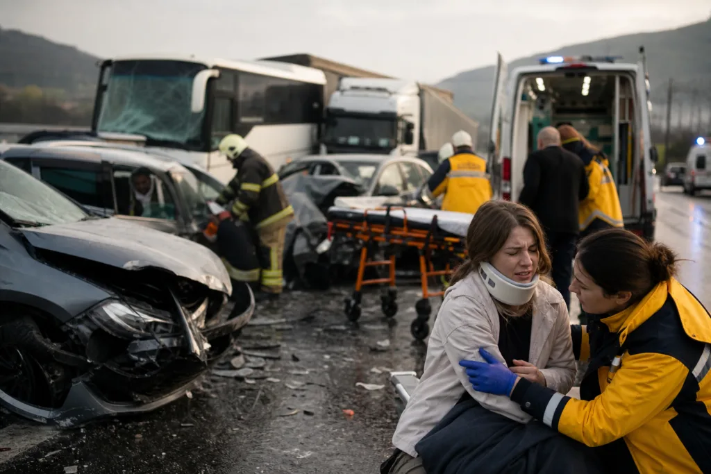Çiftlikköy’de Zincirleme Kaza: 11 Yaralı