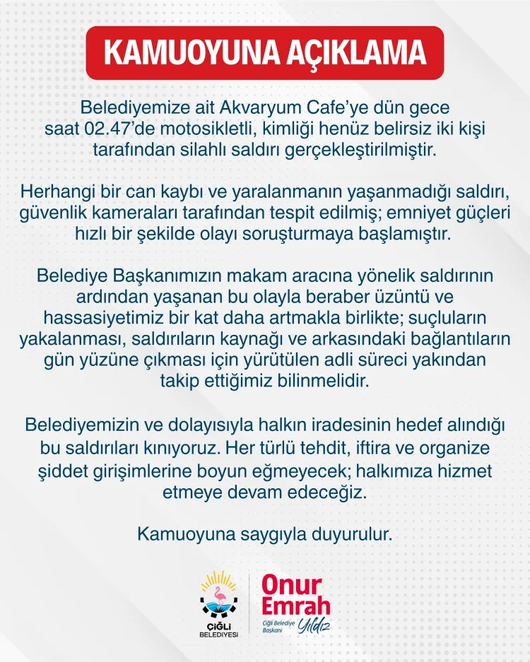 Çiğli’de Akvaryum Kafe’ye Silahlı Saldırı!