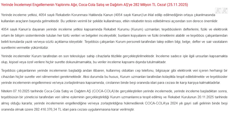 Coca-Cola’ya 282 Milyon TL Ceza: Veri Silme İhlali!