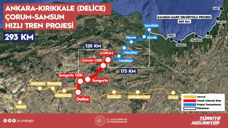 Çorum’a Hızlı Demiryolu Projesinde İlerleme!