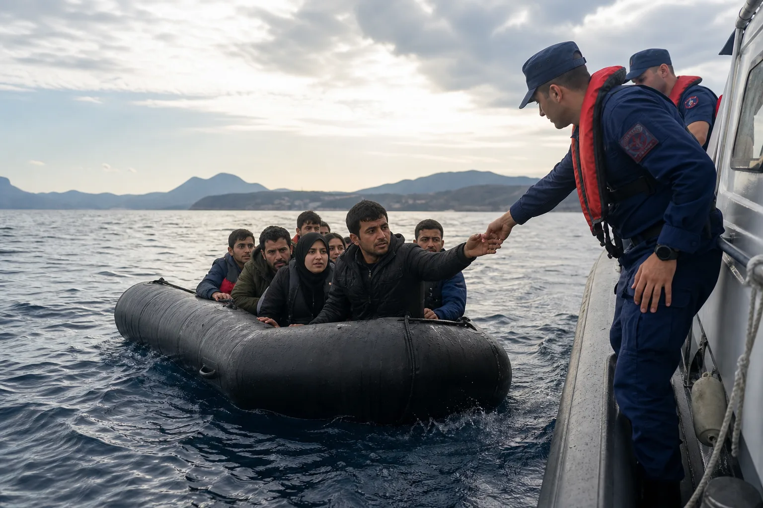 Datça açıklarında 9 göçmen kurtarıldı