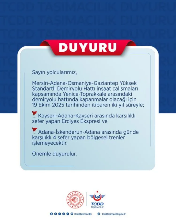 Demiryolu Modernizasyonu: Seferler 2 Yıl Durduruldu