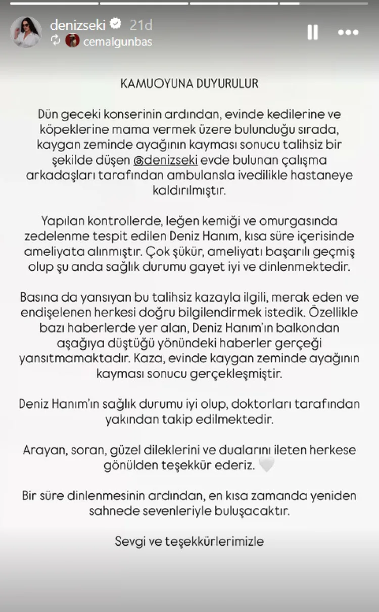 Deniz Seki Evinde Düşerek Yaralandı!