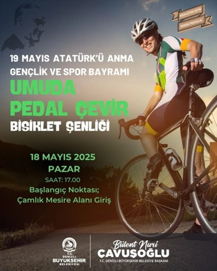 Denizli’de 19 Mayıs Bisiklet Şenliği Coşkusu!