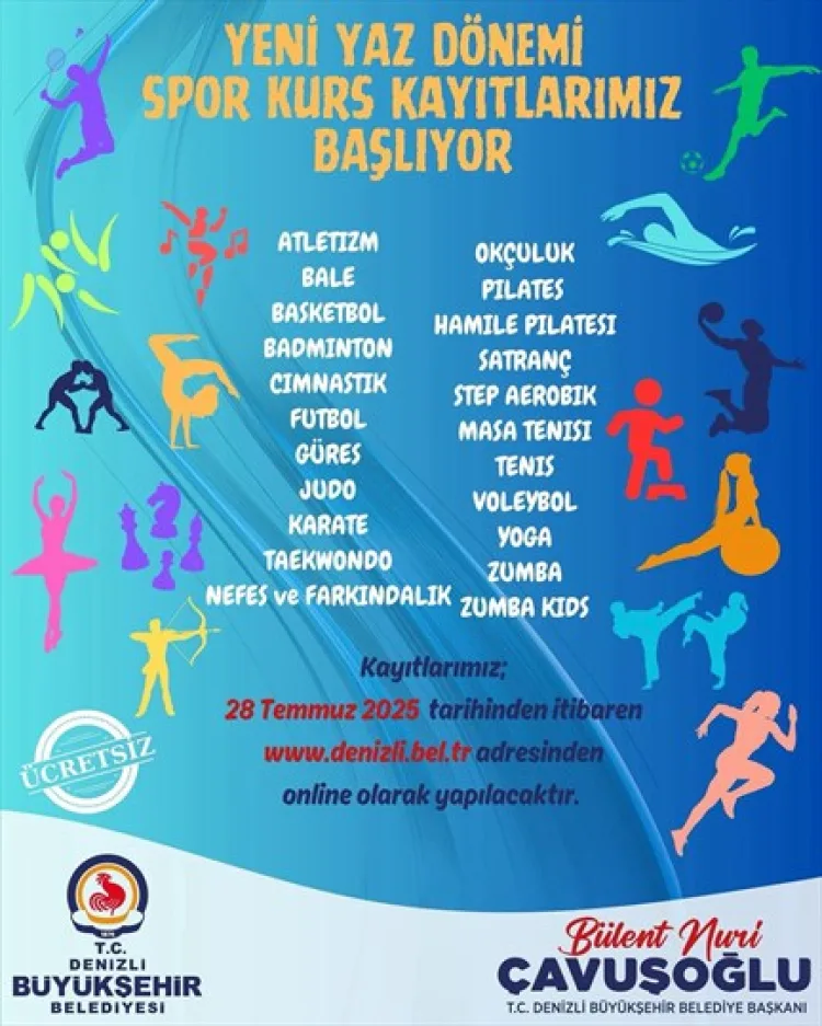 Denizli’de Yaz Spor Kursları Kayıtları Başlıyor!