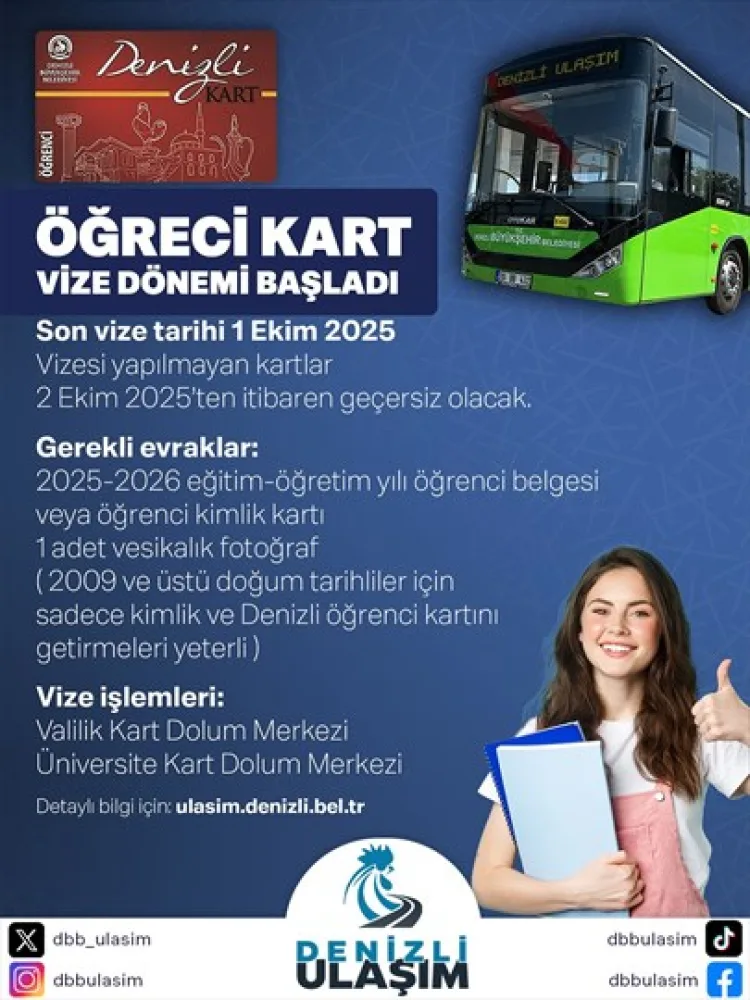 Denizli Öğrenci Kartı Vize Dönemi Başladı!