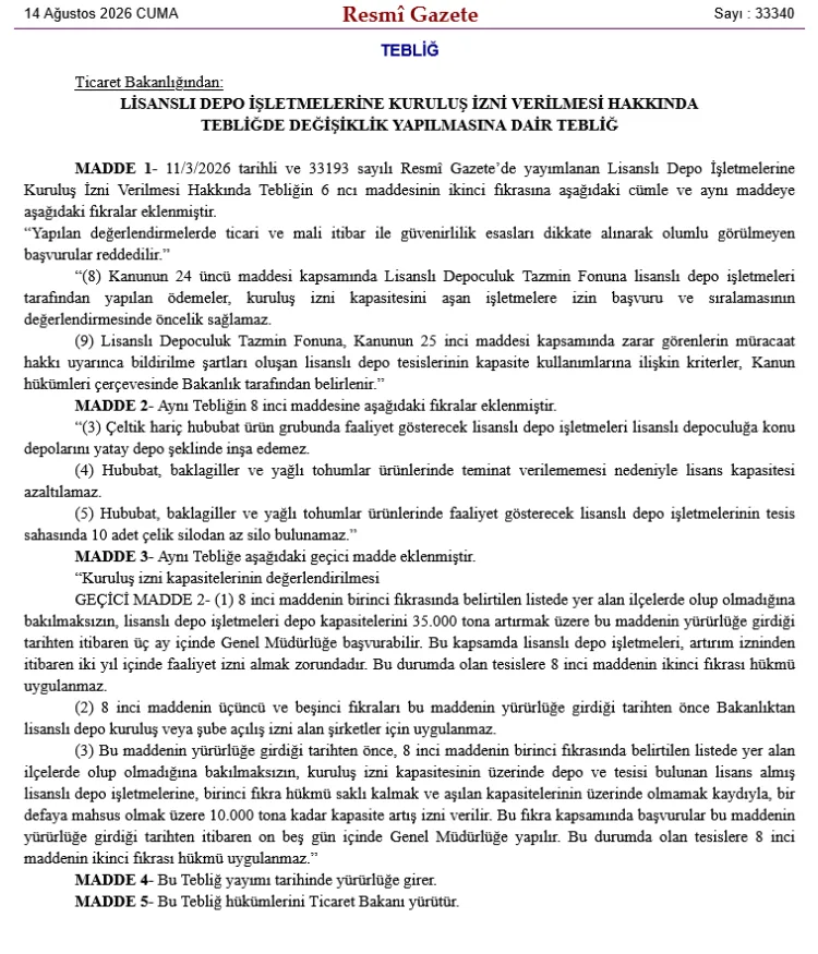 Depoculukta Yeni Düzenleme: Kapasite Artışı İmkanı!