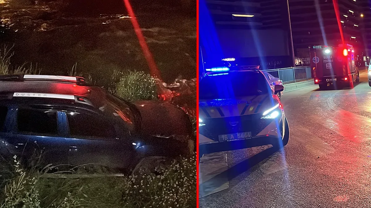 Dereye Savrulan Araçta Sürücü Kaçtı!