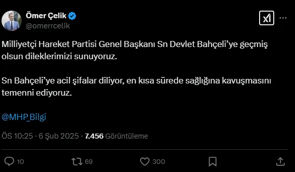 Ömer Çelik paylaşımı