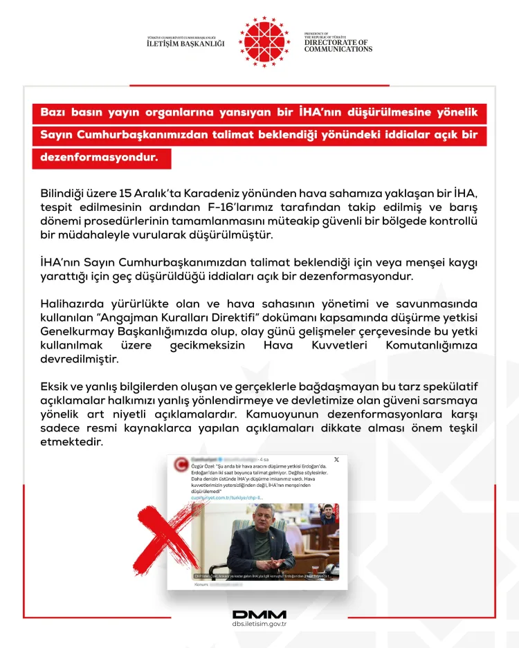 Dezenformasyon Merkezi’nden İHA Açıklaması!