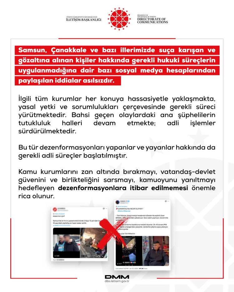 Dezenformasyon Merkezinden Asılsız İddialara Yanıt