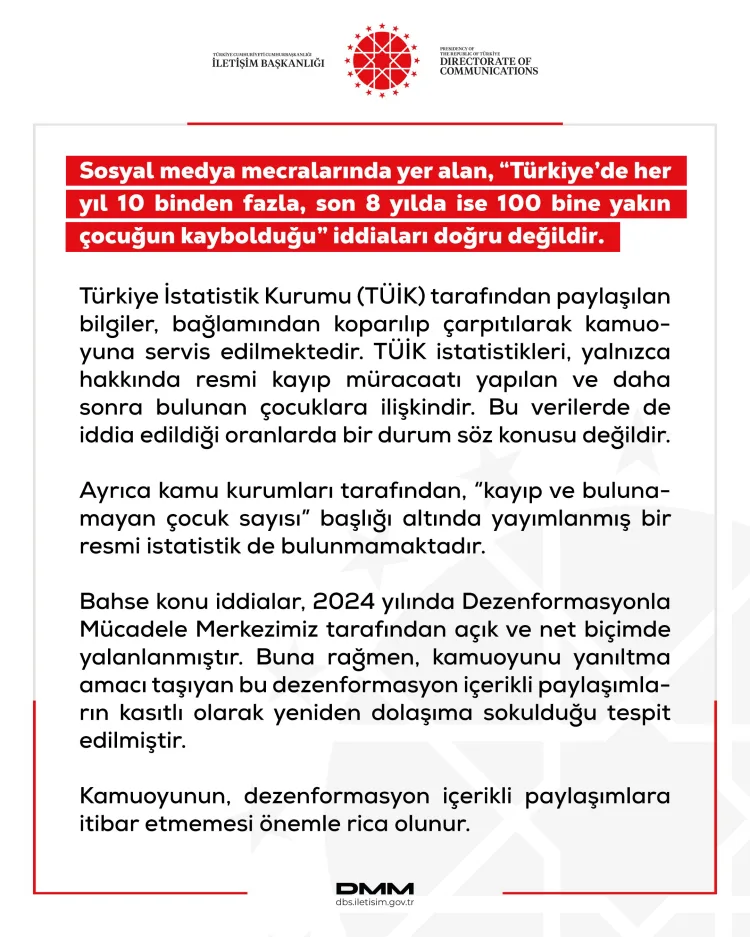 Dezenformasyonla Mücadele Merkezi’nden Açıklama!