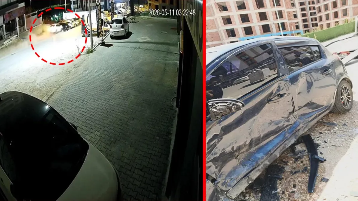 Direksiyon Başında Uyuyan Sürücü 4 Araca Çarptı!
