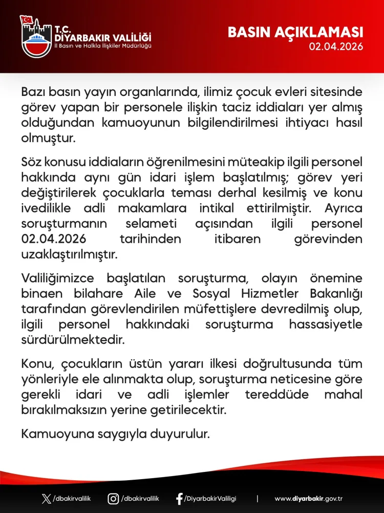 Diyarbakır’da Taciz İddiası: Personel Uzaklaştırıldı