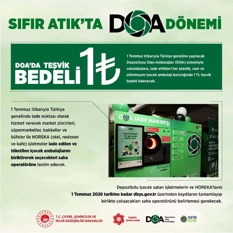 DOA Uygulamasıyla Geri Dönüşüme 1 TL Teşvik!