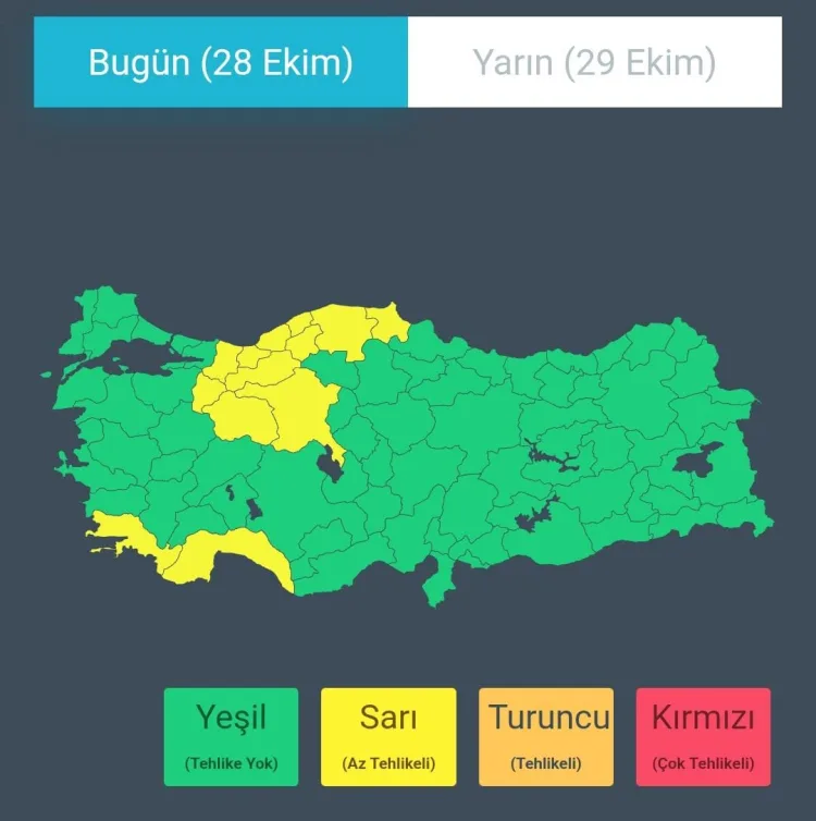 Doğu Karadeniz ve Akdeniz için sarı uyarı!
