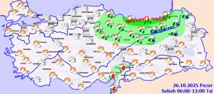 Doğu Karadeniz ve Marmara’ya Kuvvetli Yağış Uyarısı!