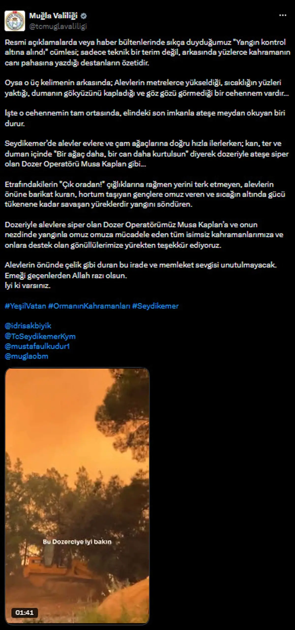 Alevler evlere yaklaşınca dozeriyle devreye girdi!  Çık oradan dediler, dinlemedi 5