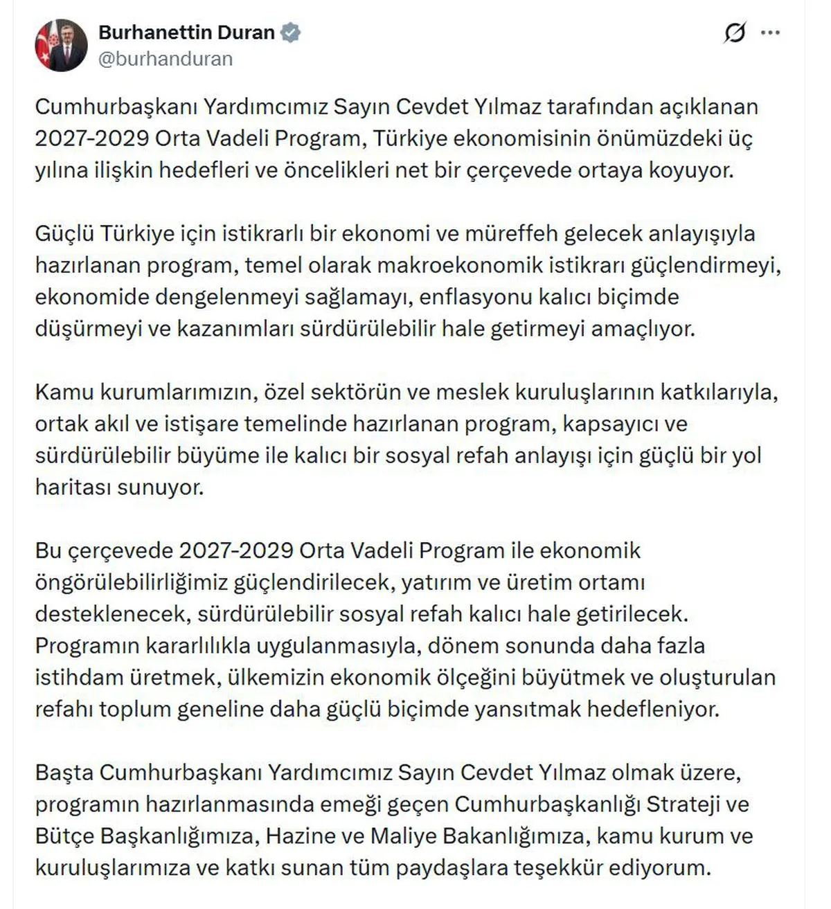 Ekonomide Yeni Dönem: 2027-2029 Orta Vadeli Program Açıklandı