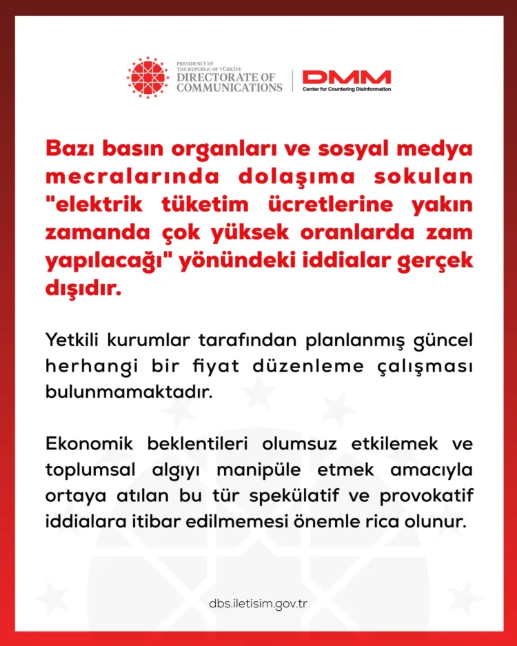 Elektrik Zammı İddiaları Gerçek Değil!