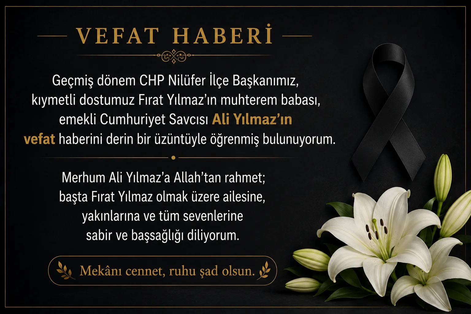 Emekli Cumhuriyet Savcısı Ali Yılmaz Hayatını Kaybetti!