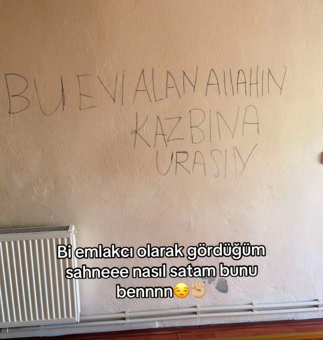 Emlakçı Evdeki Şaşırtıcı Yazı ile Şok Oldu